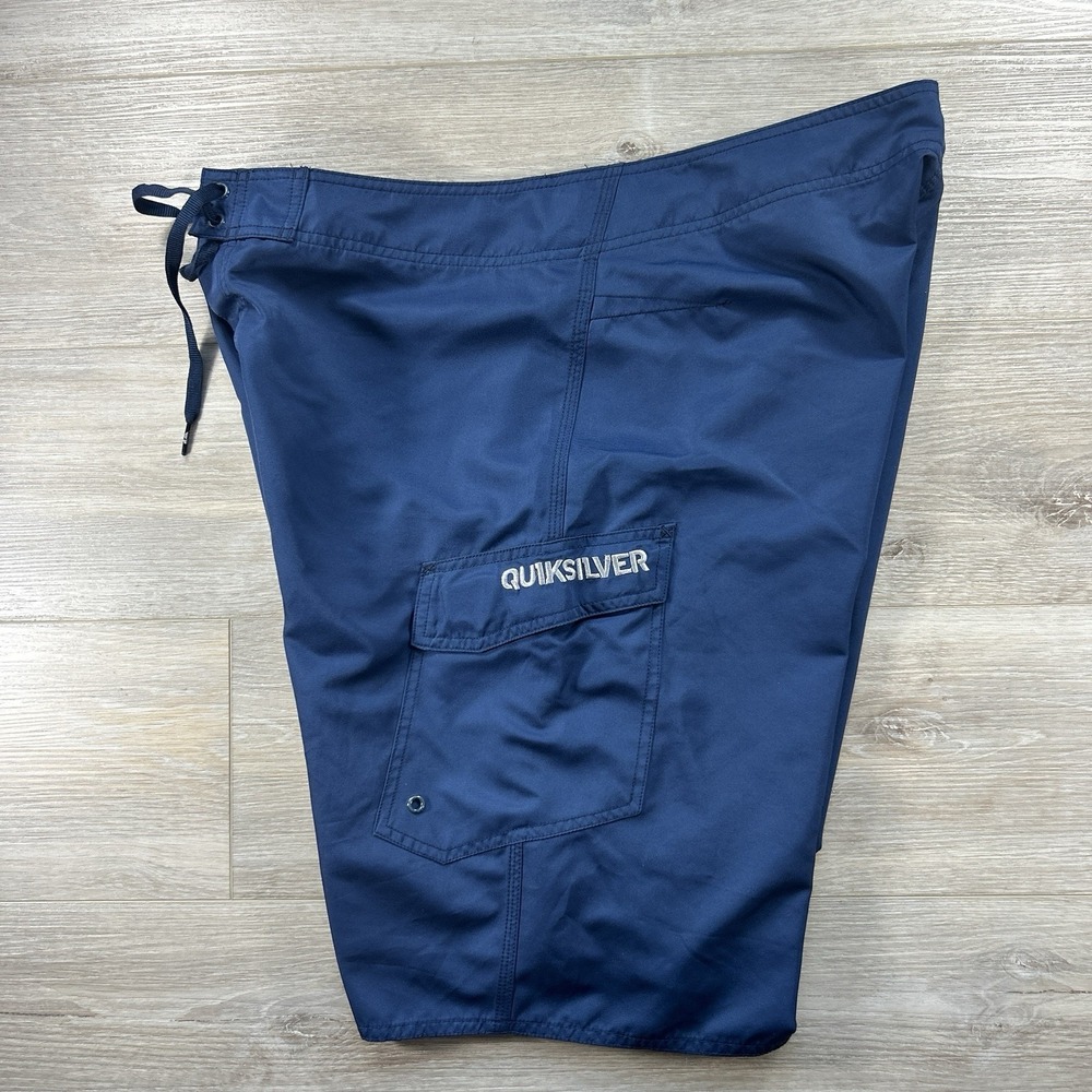 Vintage Mens 36 Quiksilver Board Shorts Navy Blue Surfboard Surfing Surf Trunks